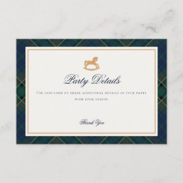 Tartan Plaid Rocking Horse Details Insert Card