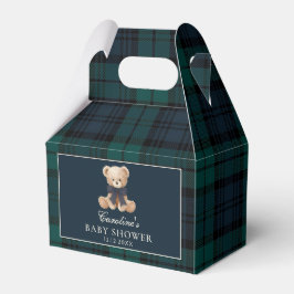Tartan Plaid Teddy Bear Baby Shower Favor Boxes Geschenkschachtel