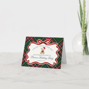 Tartan Plaid Weihnachtsbär Geburtstag Dankeschön  Dankeskarte