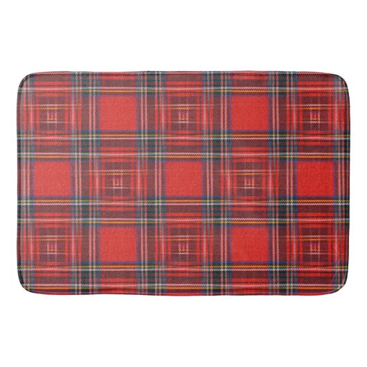 Tartan-Plaidermuster rotes Royal-Gewebe Badematte (Vorderseite)