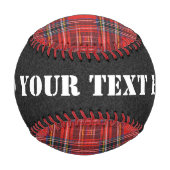 Tartan-Plaidermuster rotes Royal-Gewebe Baseball (Rückseite)