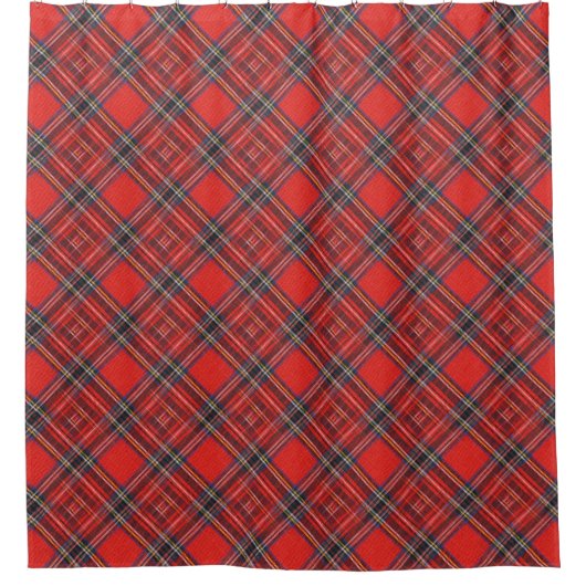 Tartan-Plaidermuster rotes Royal-Gewebe Duschvorhang (Vorderseite)