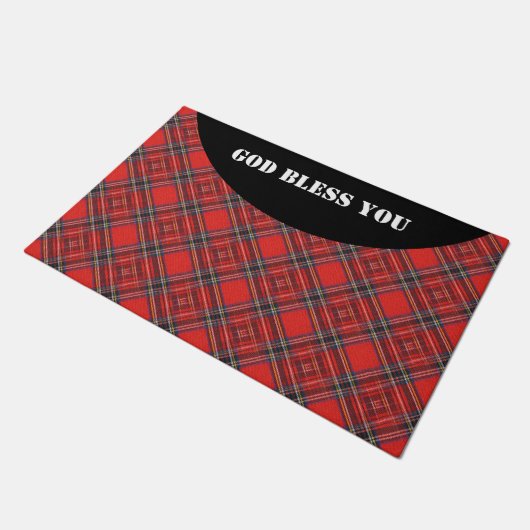 Tartan-Plaidermuster rotes Royal-Gewebe Fußmatte (Schrägansicht)