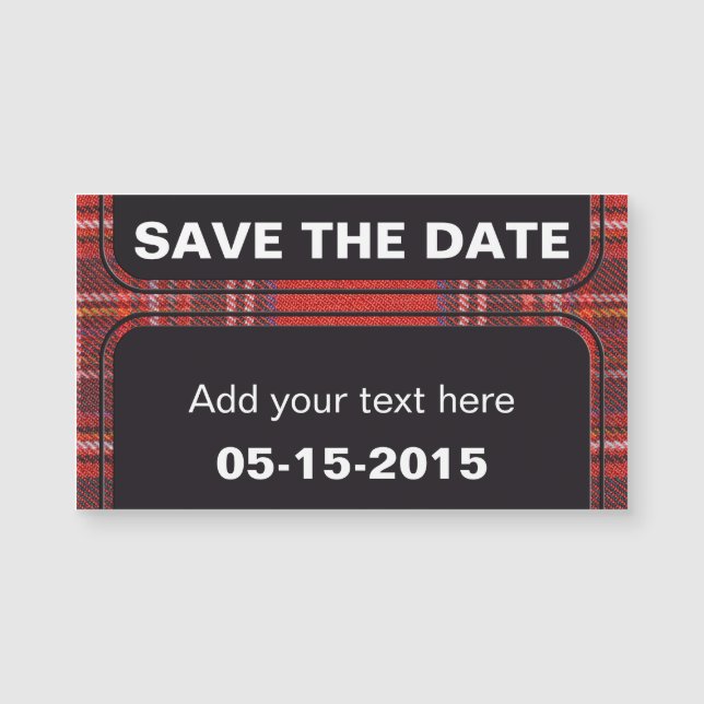 Tartan-Plaidermuster rotes Royal-Gewebe Magnetkarte (Vorderseite)