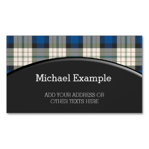 Tartan-Plaidmuster - traditionelle blaue Beige Magnetische Visitenkarte