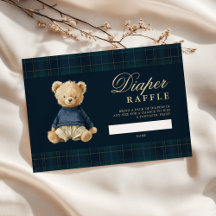 Tartan-Polarbär-Baby-Party-Windel-Raffle