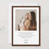 Tartan Preppy Weihnachts-Fotocollage Feiertagskarte (Rückseite)