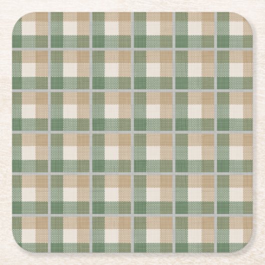 Tartan Rechteckiger Pappuntersetzer (Vorderseite)