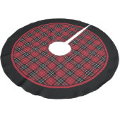 Tartan Red and Black Kariert Tree Skirt Polyester Weihnachtsbaumdecke (Schrägansicht)