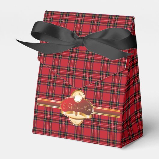 Tartan Red Black Kariert Zent Gevor Box Geschenkschachtel (Vorderseite)