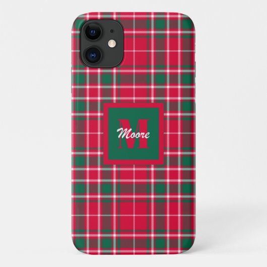 Tartan - Red Green and Off White Phone Case (Rückseite)