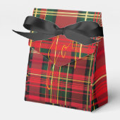 Tartan Red & Green Gold 'Joy' Geschenkschachtel (Vorderseite)