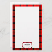 Tartan Red Kariert Christmas Background Briefpapier (Vorne/Hinten)