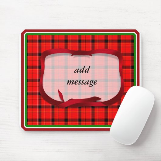 Tartan Red Kariert Christmas Background Mousepad (Mit Mouse)