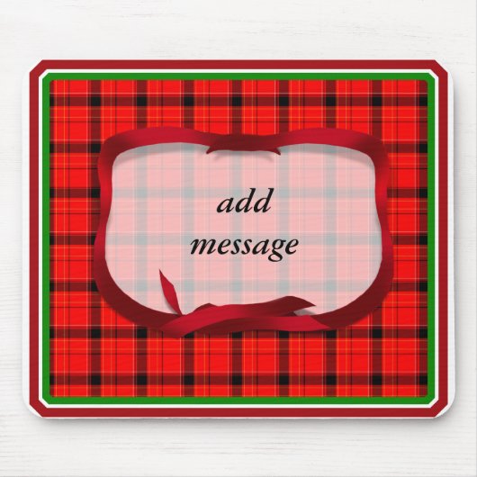 Tartan Red Kariert Christmas Background Mousepad (Vorne)
