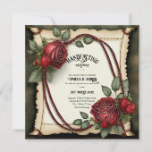 TARTAN RIBBON HANDFASTING CEREMONONATIONS EINLADUNG (Vorderseite)