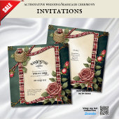 TARTAN RIBBON HANDFASTING CEREMONONATIONS EINLADUNG