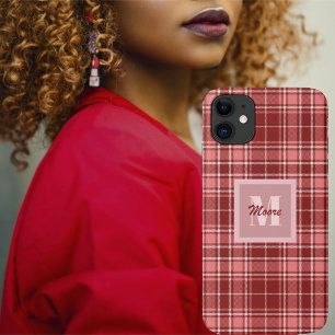 Tartan - Rosa Rot und Zement Weiß Case-Mate iPhone Hülle