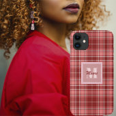 Tartan - Rosa Rot und Zement Weiß Case-Mate iPhone Hülle