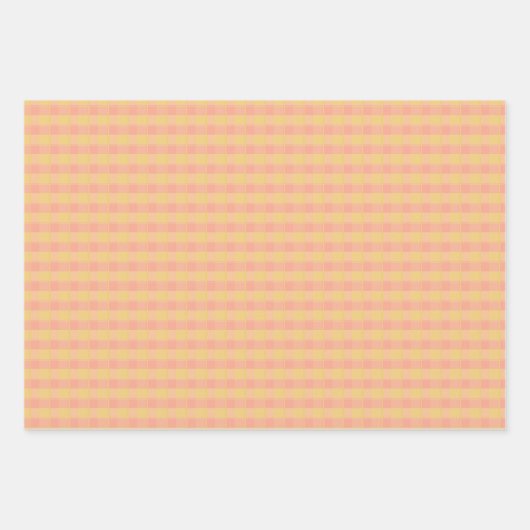 Tartan rose lemon yellow peach set wrapping paper geschenkpapier set (Vorderseite 3)
