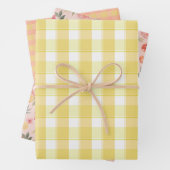 Tartan rose lemon yellow peach set wrapping paper geschenkpapier set (Beispiel)