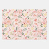 Tartan rose lemon yellow set wrapping paper geschenkpapier set (Vorderseite 2)