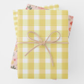 Tartan rose lemon yellow set wrapping paper geschenkpapier set (Beispiel)