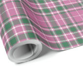 Tartan - Rose Rosa-Smaragd-Grün-Elfenbein Geschenkpapier (Rolleneckpunkt)