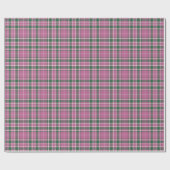 Tartan - Rose Rosa-Smaragd-Grün-Elfenbein Geschenkpapier (Flach)