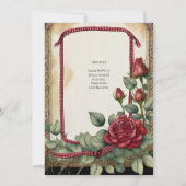 TARTAN-ROSE ZUR BEHANDLUNG VON ZEREMONIENAUFFORDER EINLADUNG (Rückseite)