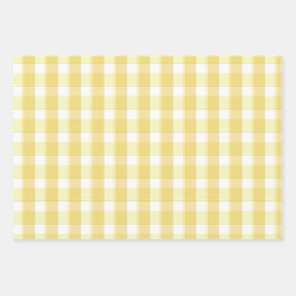 Tartan-Rosen-Lemon-Gelb-Pfirsich-Set-Geschenkpapie Geschenkpapier Set