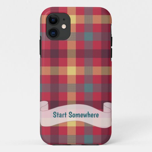Tartan Rot-Gelb iPhone Case (Rückseite)