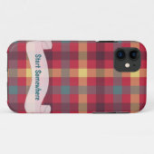 Tartan Rot-Gelb iPhone Case (Rückseite (Horizontal))