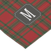Tartan Rot Grün Monogramm Kurzer Tischläufer (Ecke)