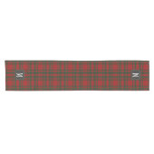 Tartan Rot Grün Monogramm Kurzer Tischläufer (Horizontal)