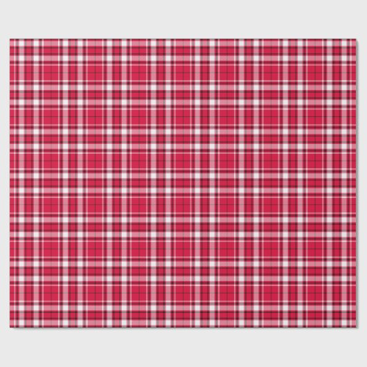 Tartan - Rot-Weiß-Schwarz Geschenkpapier (Flach)