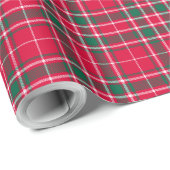 Tartan - Rotes Grün und Weiß Geschenkpapier (Rolleneckpunkt)