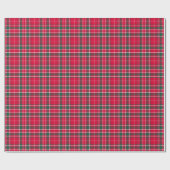 Tartan - Rotes Grün und Weiß Geschenkpapier (Flach)