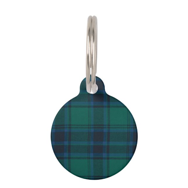 Tartan Round Pet Tag Haustiermarke (Vorderseite)