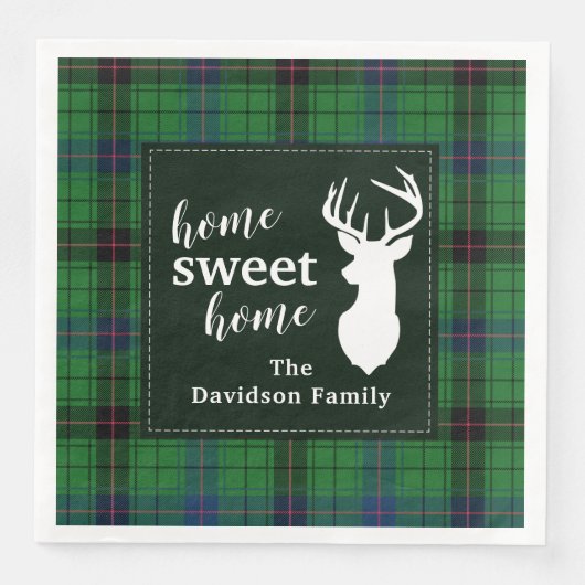 Tartan Rustic Retro Davidson Kariert Holiday Serviette (Vorderseite)