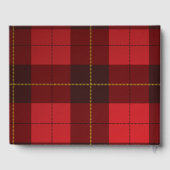 Tartan Rustic Wallace Kariert Red Black Kariert Gästebuch (Rückseite)