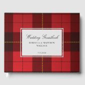Tartan Rustic Wallace Kariert Red Black Kariert Gästebuch (Vorderseite)
