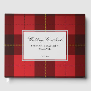 Tartan Rustic Wallace Karo Rot Schwarz Karo Gästebuch