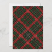 Tartan Santa Clothesline Merry Little Baby Shower Einladung (Rückseite)