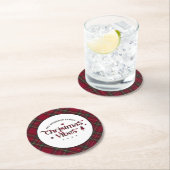 Tartan Schätze: Retro Christmas Vibes Runder Pappuntersetzer (Vor Ort)