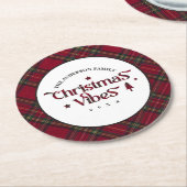 Tartan Schätze: Retro Christmas Vibes Runder Pappuntersetzer (Angewinkelt)