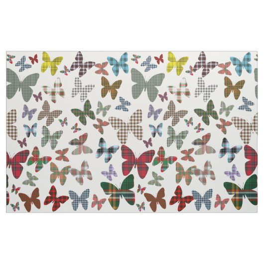 Tartan-Schmetterlings-Muster-Gewebe Stoff (Yard (91,4 cm))