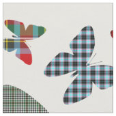 Tartan-Schmetterlings-Muster-Gewebe Stoff (Nahaufnahme)