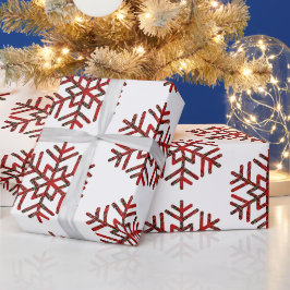 Tartan Schneeflocken in rotem Muster Geschenkpapier