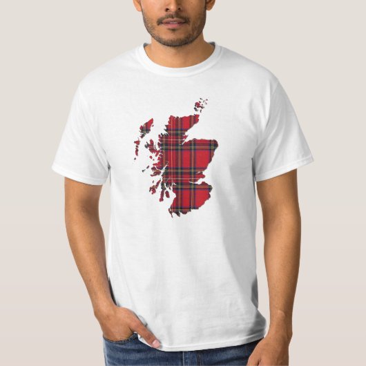 Tartan-Schottland-Karten-T - Shirt (Vorderseite)